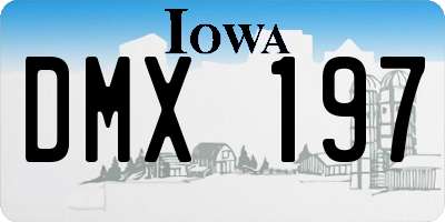 IA license plate DMX197