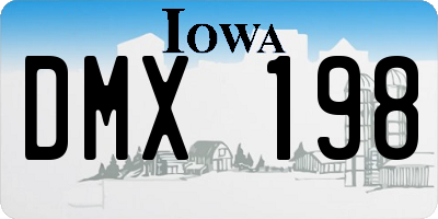 IA license plate DMX198