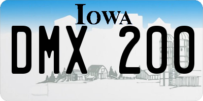 IA license plate DMX200