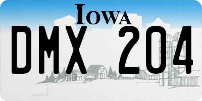 IA license plate DMX204