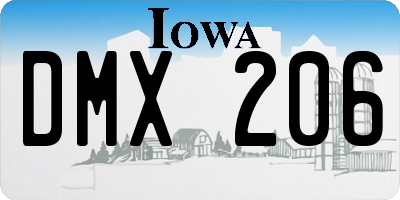 IA license plate DMX206