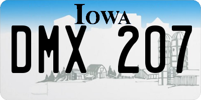 IA license plate DMX207