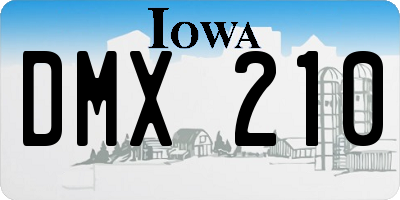 IA license plate DMX210
