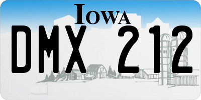 IA license plate DMX212