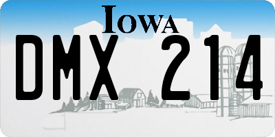 IA license plate DMX214
