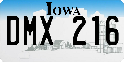 IA license plate DMX216