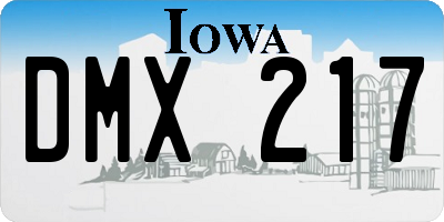 IA license plate DMX217
