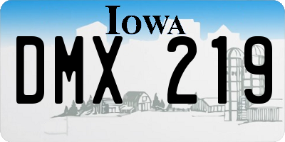 IA license plate DMX219