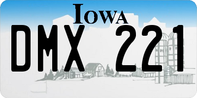 IA license plate DMX221