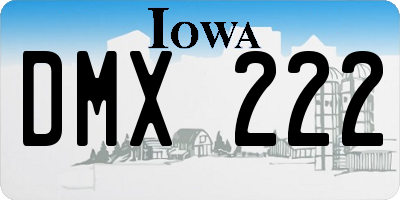 IA license plate DMX222