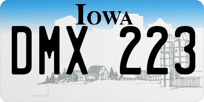 IA license plate DMX223