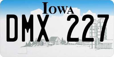 IA license plate DMX227