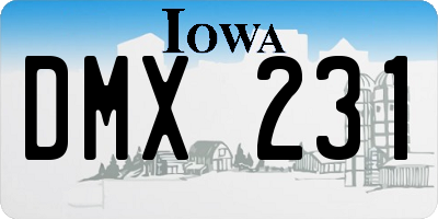 IA license plate DMX231