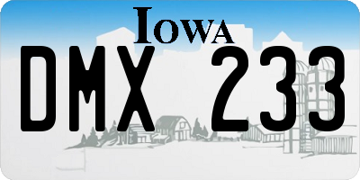 IA license plate DMX233