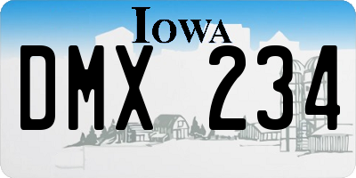 IA license plate DMX234