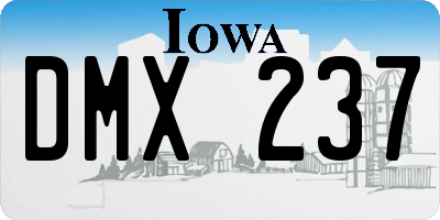 IA license plate DMX237