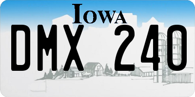 IA license plate DMX240
