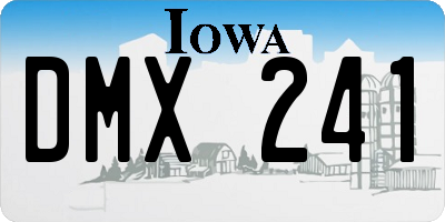 IA license plate DMX241
