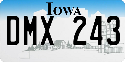 IA license plate DMX243