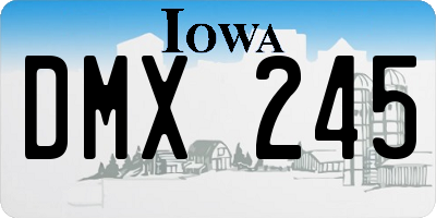IA license plate DMX245