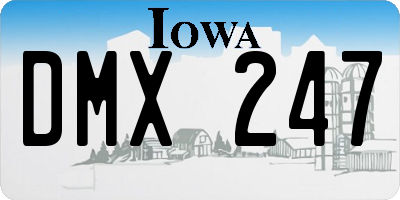 IA license plate DMX247