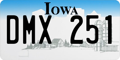 IA license plate DMX251