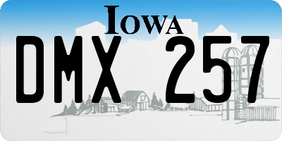 IA license plate DMX257