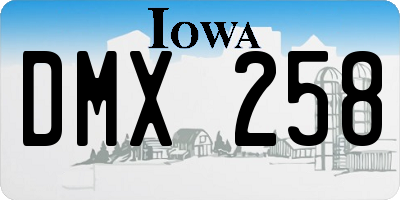 IA license plate DMX258