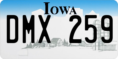 IA license plate DMX259