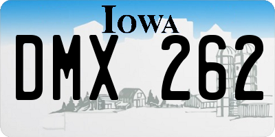 IA license plate DMX262
