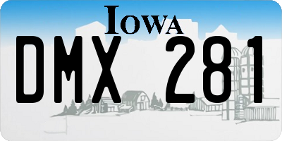 IA license plate DMX281
