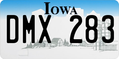 IA license plate DMX283
