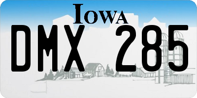 IA license plate DMX285