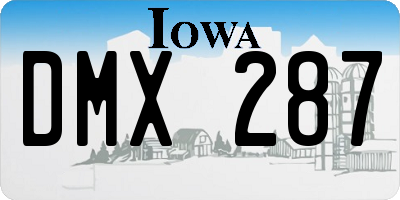 IA license plate DMX287