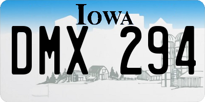 IA license plate DMX294