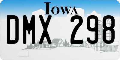 IA license plate DMX298