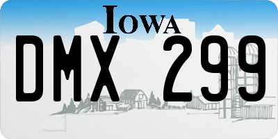 IA license plate DMX299