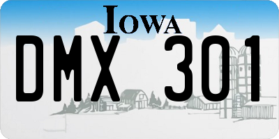 IA license plate DMX301