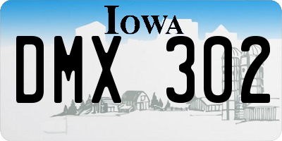 IA license plate DMX302