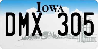 IA license plate DMX305