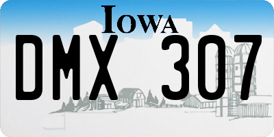 IA license plate DMX307