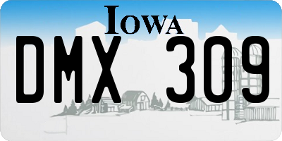 IA license plate DMX309