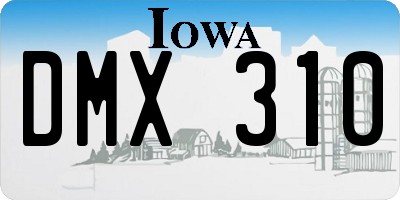 IA license plate DMX310