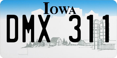 IA license plate DMX311