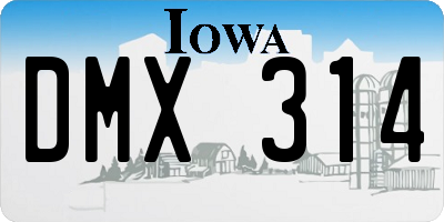 IA license plate DMX314