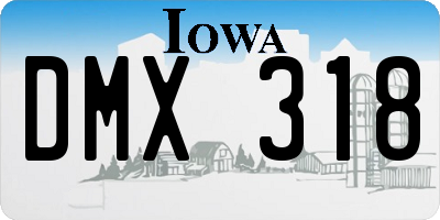 IA license plate DMX318