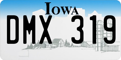 IA license plate DMX319