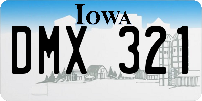 IA license plate DMX321