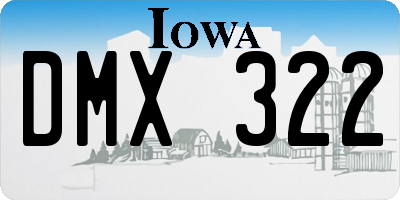 IA license plate DMX322