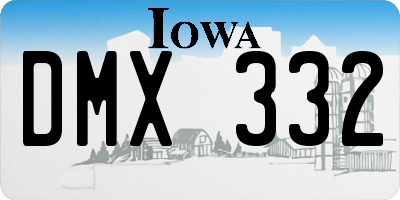 IA license plate DMX332